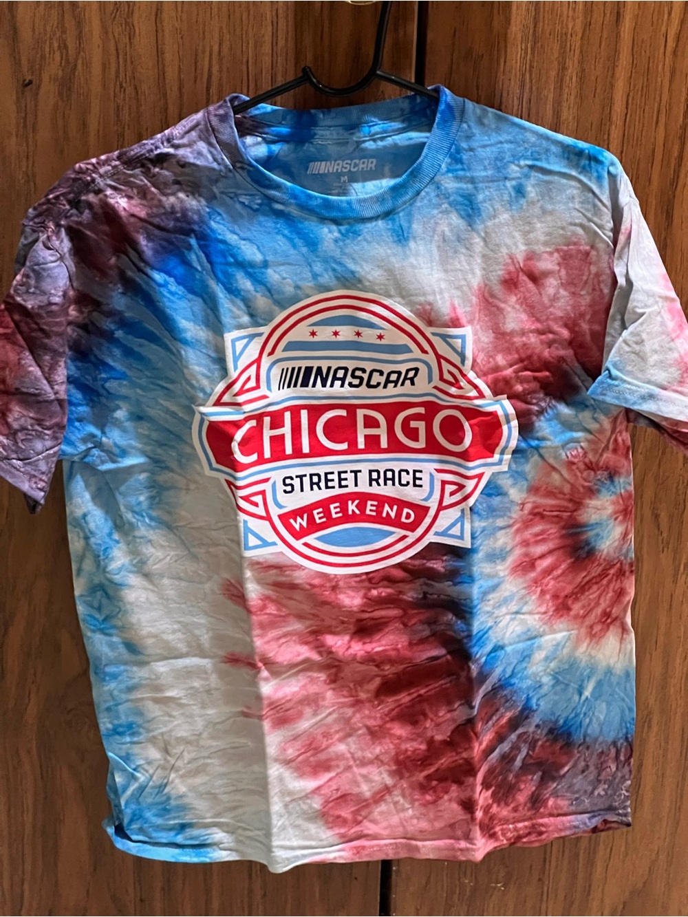 Nascar Chicago Tie-Dye T-Shirt in Red & Blue